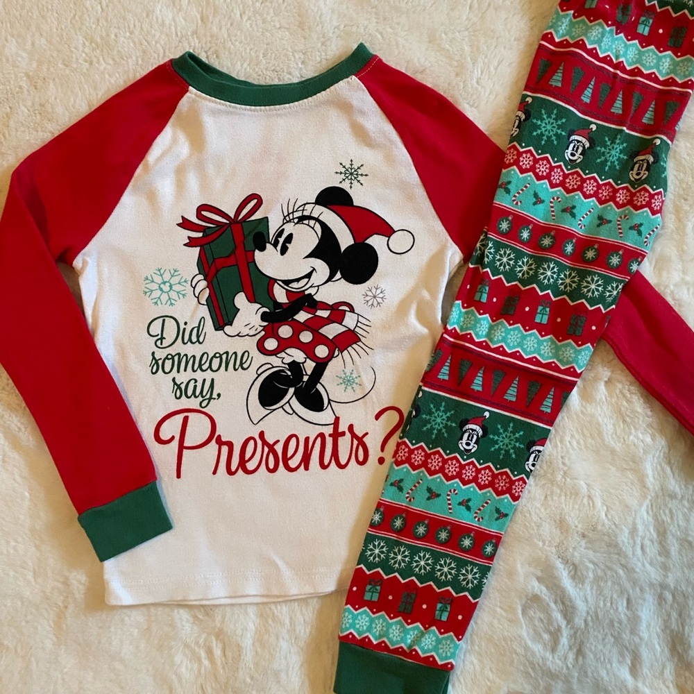 Disney Kids Pajamas - Minnie Mouse, Red and Green